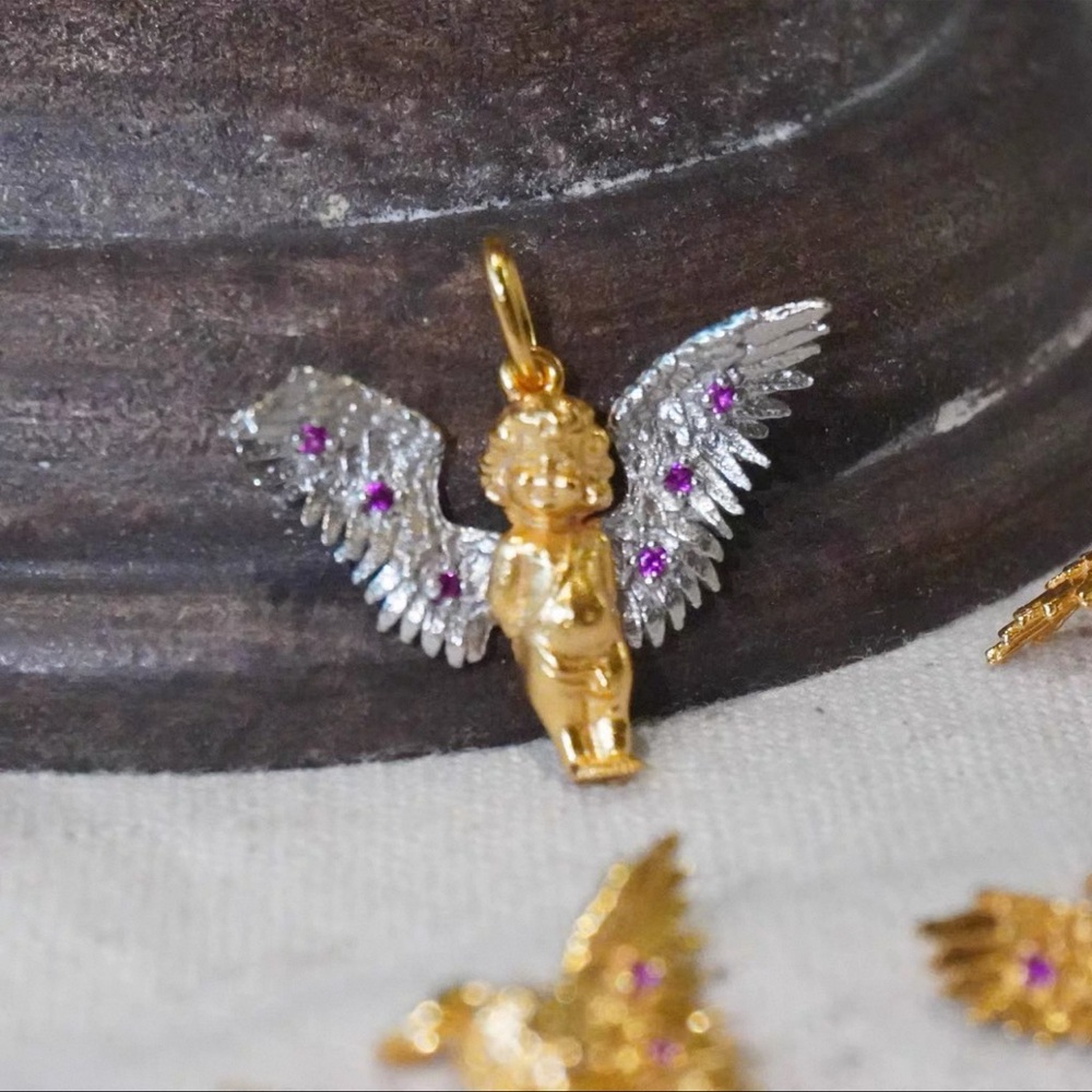 Gold and Silver Angel Wing Pendant